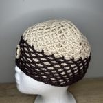 Prana Beanie Hat Tan Brown Crochet Knit Flower Winter Boho Neutral Cute Casual Photo 1