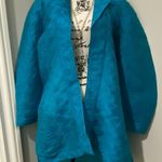 Chico's Vibrant Teal Blue Textured Jacket Blazer Tunic Sz 2 -L 12 Photo 2