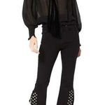 MISA Los Angeles  The Super Star Crop Flare Jeans Black Photo 0