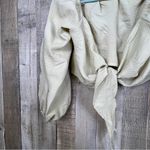 SheIn Small Puffy Cream/Light beige 3/4 sleeve bottom tie Cropped Shrug Photo 2