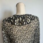 ZARA  tiger print long sleeve ruffle top Medium NWOT Photo 4