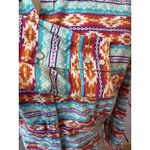 Panhandle Western Top Womens Medium Aztec Southwest Pearl Snap Cowgirl Rodeo Orange Photo 3