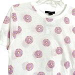 Forever 21  White Pink Donut Graphic Print Short Sleeve Shirt Size Medium Photo 3