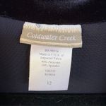 Coldwater Creek Vintage Navy Blue Velvet Blouse Witchy Flowy Corporate Goth Whimsygoth Size 12 Photo 6