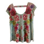 Persaya Green Relaxed Blouse with Artistic Cut-Out Size Large Photo 1