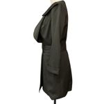 Ieena For Mac Duggal Ruffled Faux Tuxedo 3/4 Sleeve Mini Dress Black Size 4 NWT Photo 3