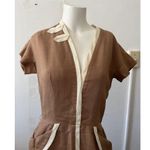 Vintage neusteters Denver 1950s brow & cream waitress flight sheath dress Small Brown Size M Photo 1