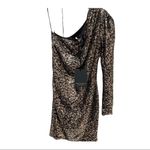 Simona Corsellini Metallic Leopard Sequins Short Dress Size 42 or Small Silver Photo 4