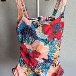 Athleta  Square Neck Bra Cup Floral Printed Tankini, Bora Bora Swim Suit 34B/C Photo 0