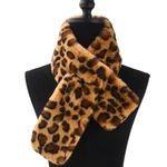 Loft Faux Fur Animal Print Pull Through Scarf Photo 15