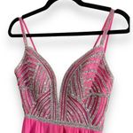 Vienna Prom Dress Pink with Silver Rhinestones Size 2 Photo 4