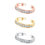 Boutique NEW White Gold Filled Adjustable Pinky Toe Midi Simulated Diamond‎ Channel Band Photo 12