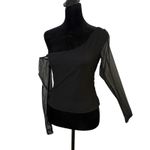 Princess Polly  One Shoulder Long Sleeve‎ Mesh Top Size 4 Black Whimsigoth Fairy Photo 1