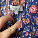 World Market size M floral boho tiered dress with tassel drawstrings at cuffs. Blue Size M Photo 5