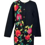 Susan Bristol Vintage Boiled Wool Embroidered Floral Cardigan Sweater Medium Photo 0
