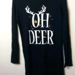 Crescent  Black Oh Deer Christmas Top M Photo 1