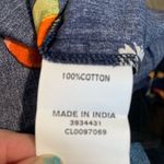 Eshakti Wayward Fancies Navy Blue Citrus Print Button-Down Blouse Ruffled Collar Photo 7