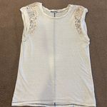 Pam & Gela  Women’s Ivory Lace long Tank top - Size M Photo 0
