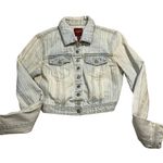 Highway Jeans Light Blue Button Front Cropped Long Sleeve Denim Jacket Junior SM Photo 8