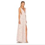 Lovers + Friends  Wrap Maxi Dress Womens 4 Beige Floral Plunge‎ Double V Neck Photo 7