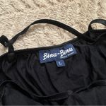 Bisou Bisou Black Maxi Bodycon Stretch Dress with White Green Floral Pattern Photo 5