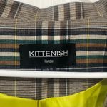 Kittenish  Plaid Coat with Vibrant Yellow Accent Photo 3