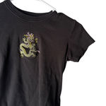 Black Dragon Y2k Embroidered Graphic Baby T Shirt Short Sleeve Women's Top XS Photo 0