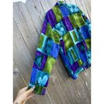 Vintage 90s Sport Savvy women Windbreaker Jacket Full Zip Floral Medium Purple Blue Photo 9