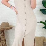 Mittoshop  | Oatmeal ribbed midi dress with buttons Photo 0