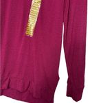 Adrianna Papell New Womens M V Neck Long Sleeve Textured Tunic Burgundy Glow Photo 6