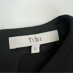 Tibi  Melee Crepe Long Sleeve Cropped Top black wool Sz 12 Photo 3