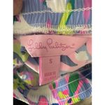 Lilly Pulitzer  Beach Shorts Womens Small Pink Blue Green Tropical Drawstring Photo 3