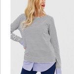 J.Crew Mercantile Cuffed Striped Boatneck Shirt Size XS Oversized Photo 0