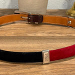 Brighton  ML/32 Multicolored Calf Hair Leather Belt Western Boho Signature Chic Photo 0