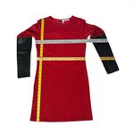 DEREK LAM 10 CROSBY Red Black Dress Venetian Will Blend Lamkin Leather Size 4 Photo 5