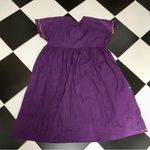 Vintage 70s Embroidered Midi Dress Parrot Bird Floral Oversized Mexican Tropical Purple Photo 5