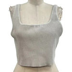 Aritzia  Babaton Sculpt Knit Cropped Tank Top Squareneck‎ Gray Plus Size 1X Photo 0