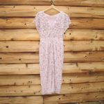 Mac Duggal  94117 Pink Cap Sleeve Column Midi Dress With Floral Beading Photo 11