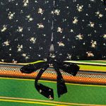 Active USA floral button down short sleeve crop top with bow in navy size large Photo 9