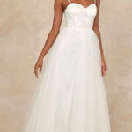 Lulus LULU’S Ethereal Romance White Sleeveless Embroidered Bustier Maxi Dress Photo 0