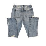 Good American  - Split Hem Distressed Ripped Jeans in Light Wash Blue Photo 3