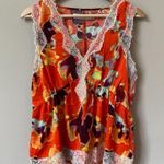 Rebecca Minkoff NWOT  Women's Sleeveless Floral Lace Trim Tank Top Orange small Photo 0