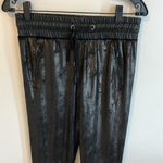 David Lerner Randall Cuffed Black Velvet Sweatpants Photo 4