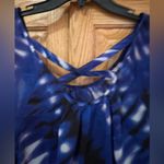 EXPRESS  Blue, Black &‎ White Dress w/ Criss-Cross Back Elasticized Waist Size XS Photo 7