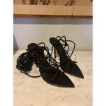 Dundas X Revolve Iggy Shoes Womens Size 9.5 Black Strappy Lace Up Heels Dress Photo 1