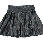 L'Academie L’Academie - Rocio Faux Leather Pleated Mini Skirt in Black Photo 0