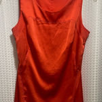 Ann Taylor Sleeveless Blouse Top Women’s 4 Orange Satin Look Career Work Photo 0