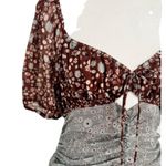 Free People NWT X Revolve Tessa Ruched Short Sleeved Boho Dress Sz L Open Back Photo 7