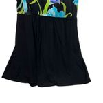 Longitude  Womens Black Floral‎ Swimdress 22W One Piece Swimsuit Full Coverage Photo 3