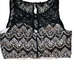 Sequin Hearts Black Lace Crop Top Sleeveless Party‎ Tank Blouse Sexy Festival Size 15 Jr Photo 7